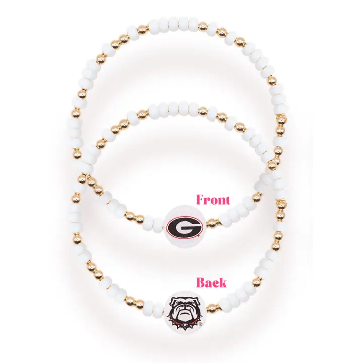 Beaded Blondes Georgia/Bulldogs Logo Bracelet