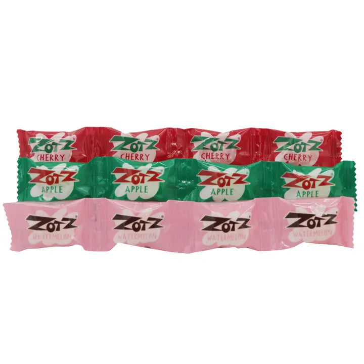 Zotz Fizzing Candy Strings, Cherry/Apple/Watermelon