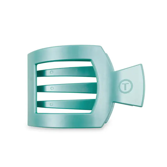 Teleties Square Flat Hair Clip | Large | Totally Turquoise