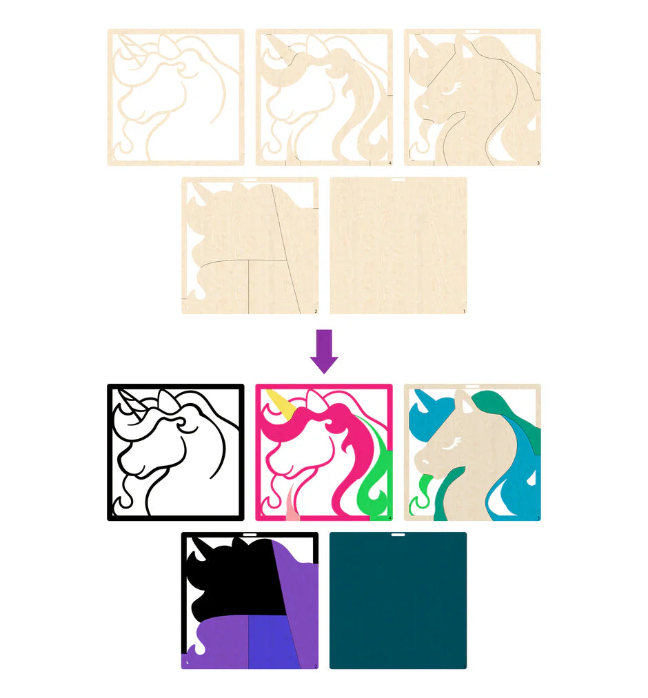 SPLAT PLANET WOODEN UNICORN ART CRAFT KIT