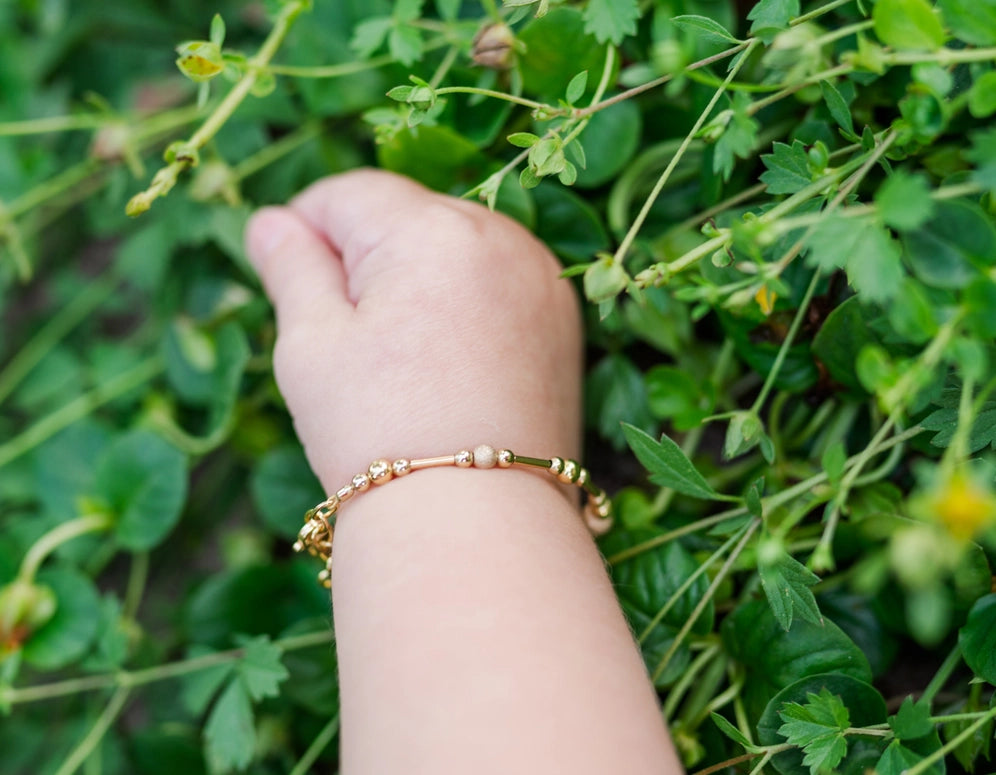 Cherished Moments Little Girls 14K Gold-Plated Bracelet with Stardust Beads