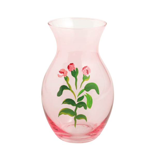 MUD PIE RED GLASS FLOWER BUD VASE