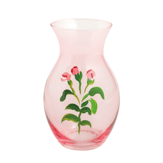 MUD PIE RED GLASS FLOWER BUD VASE