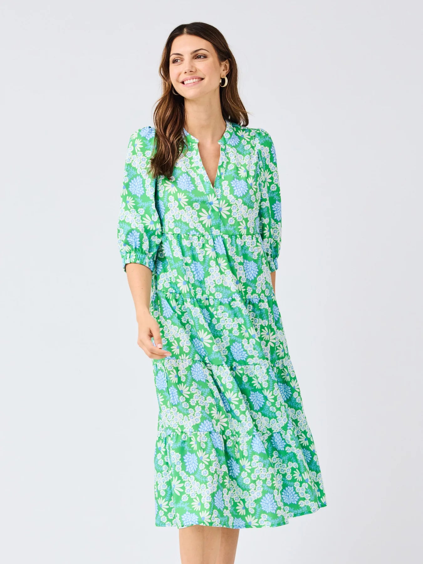 Mary Square Cameron Dress | Daisy Chain Green