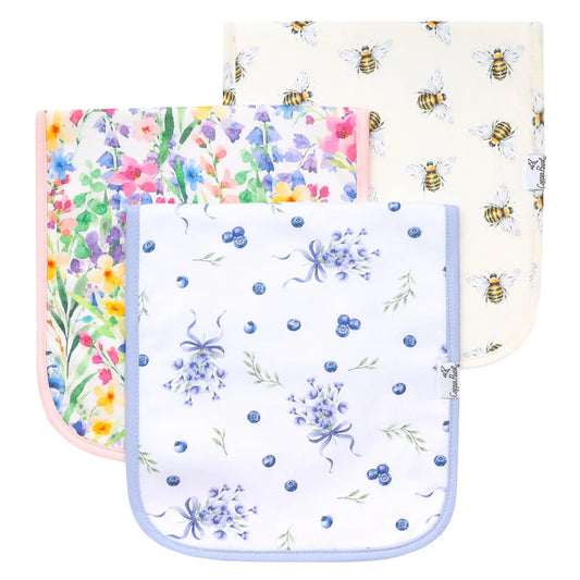 Copper Pearl 3 Pack Premium Burp Cloths - Catherine