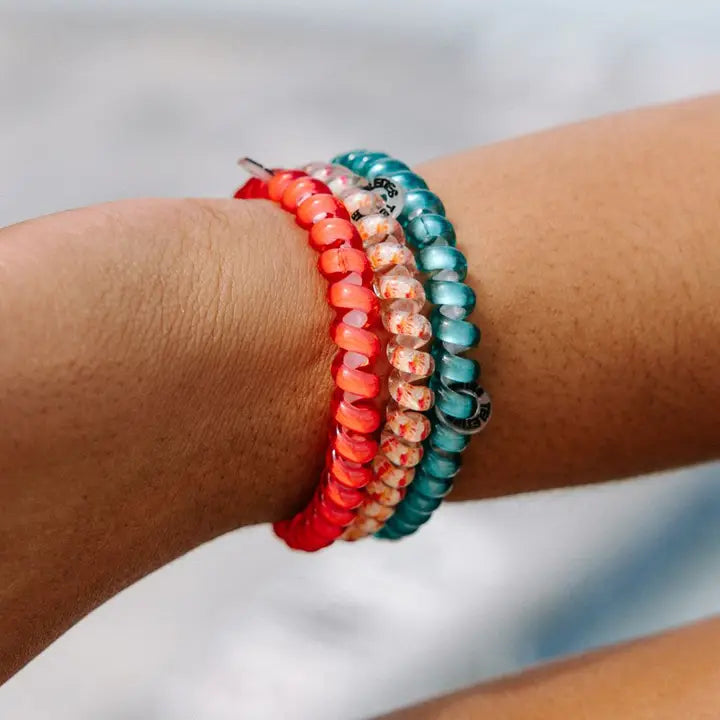 Teleties Spiral Hair Coils | Small | Coral Craze Hair Ties