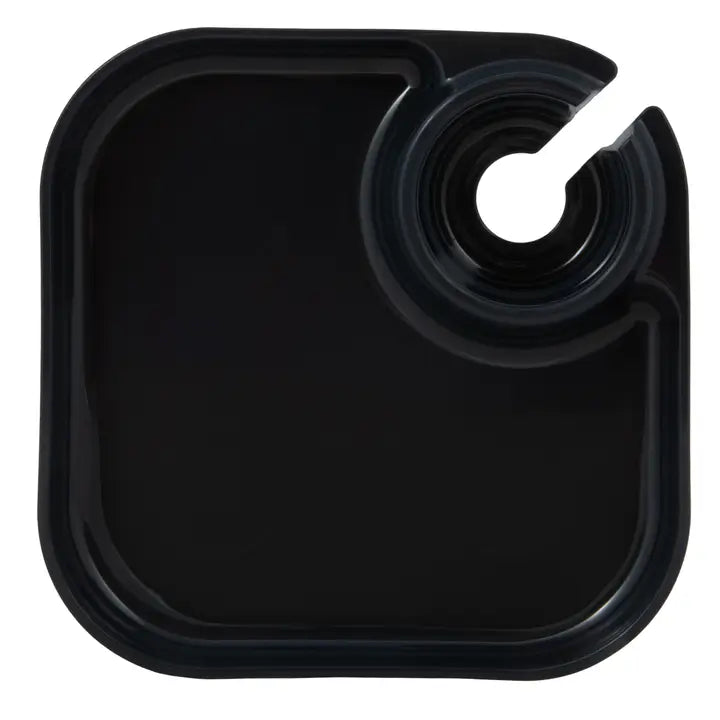 Fancy Panz Reusable Party Plates w/ Cup Holder - Set of 4 - Charcoal