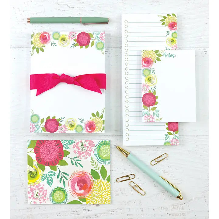 GINA B DESIGNS Chunky Bow Notepad - Blossoms & Blooms