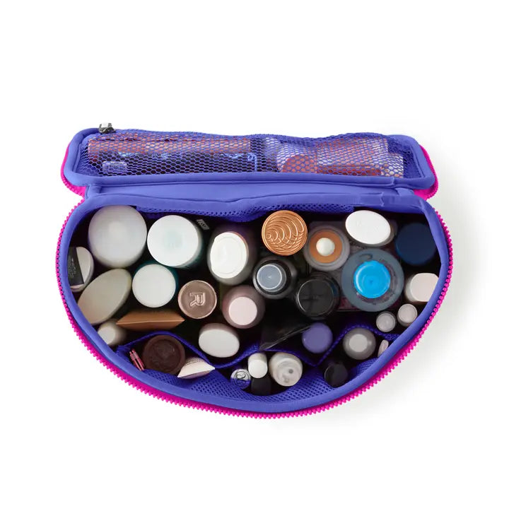 Kusshi Large Makeup Train Case-Pink/Indigo