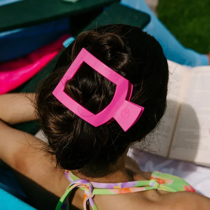 Teleties Flat Square Hair Clip | Large | Tropical Punch
