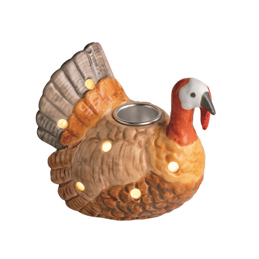 MUD PIE TURKEY LIGHT-UP TAPER HOLDER