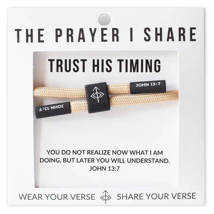 THE PRAYER I SHARE Trust His Timing Christian Cord Bracelet