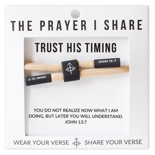 THE PRAYER I SHARE Trust His Timing Christian Cord Bracelet
