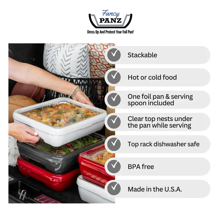 Fancy Panz Premium Set - Pan Frame w/ Lid & Hot or Cold Gel Pack -White