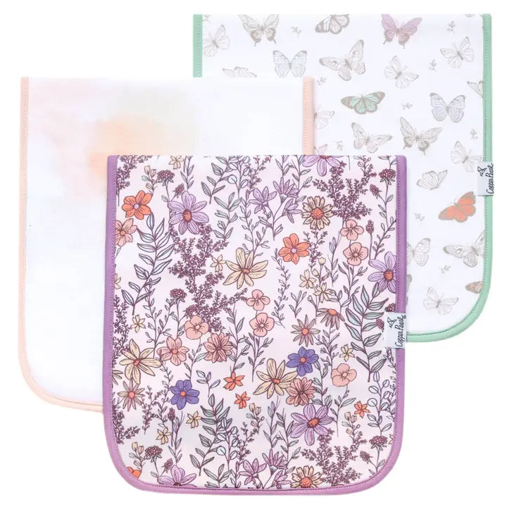 Copper Pearl Premium Burp Cloths - Flora
