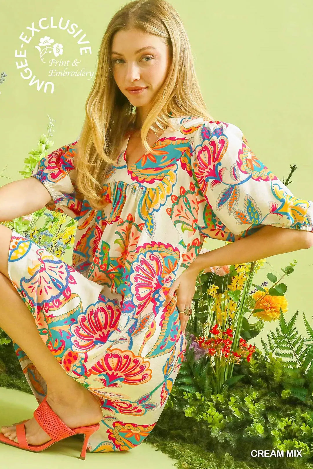 Umgee Paisley Print Dress