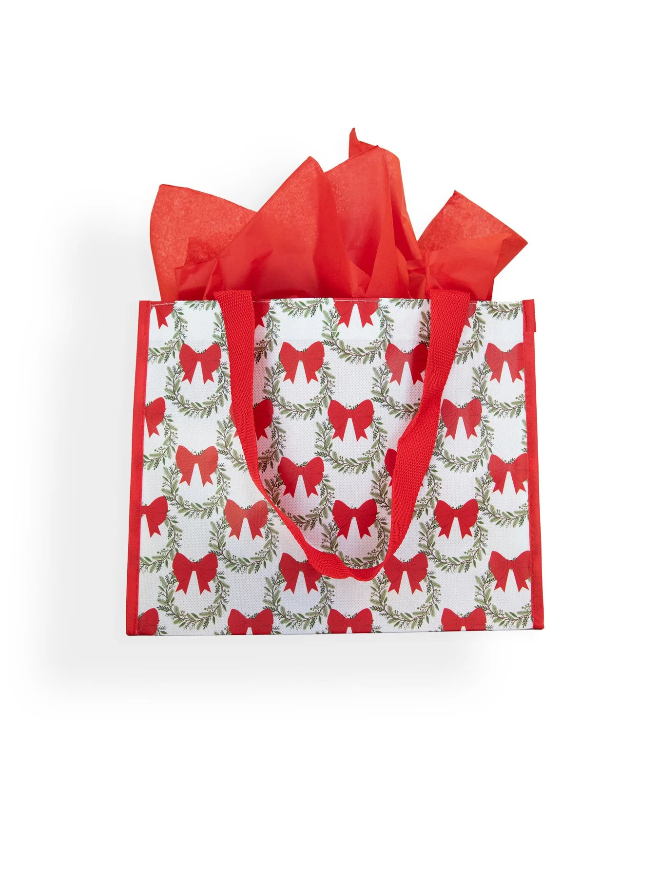 Mary Square Medium Gift Bag | Red Wreath