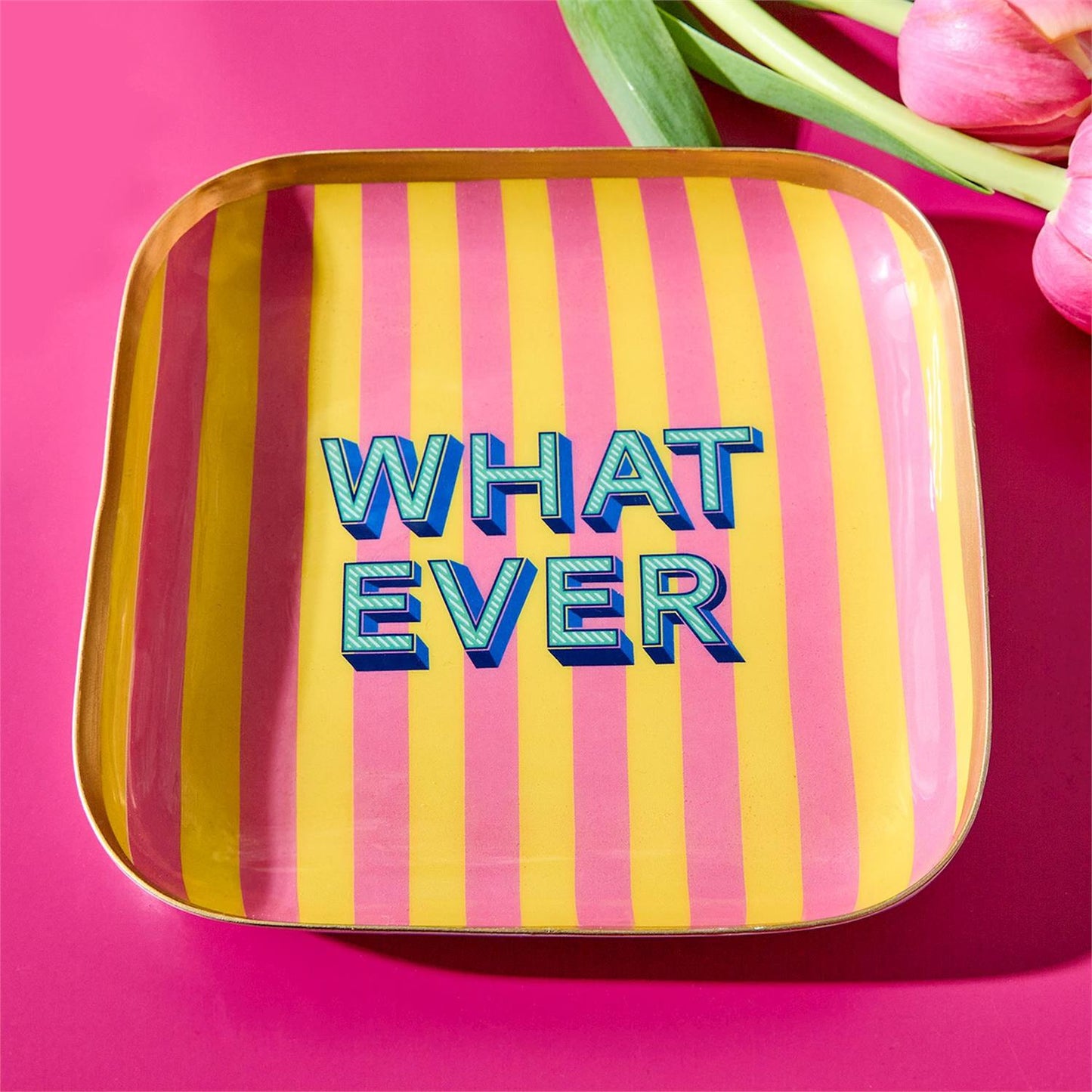 TWO'S COMPANY METAL TRINKET TRAYS WITH SAYINGS