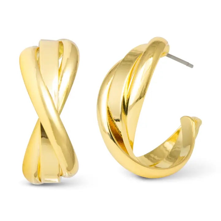 Amanda Blu Grace Polished Twist Huggie Gold