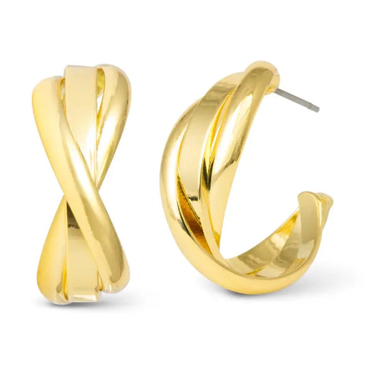 Amanda Blu Grace Polished Twist Huggie Gold