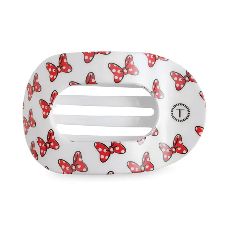Teleties Flat Round Hair Clip | Small | Minnie Mouse Loves Her Bows!