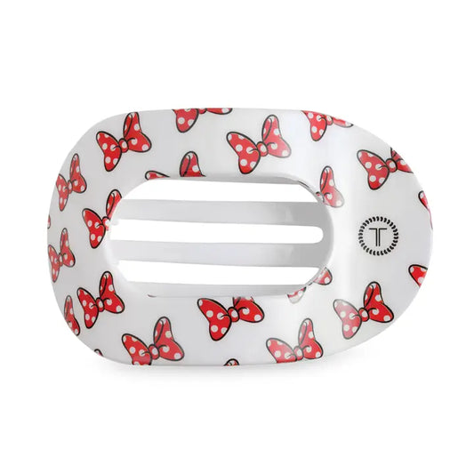 Teleties Flat Round Hair Clip | Small | Minnie Mouse Loves Her Bows!