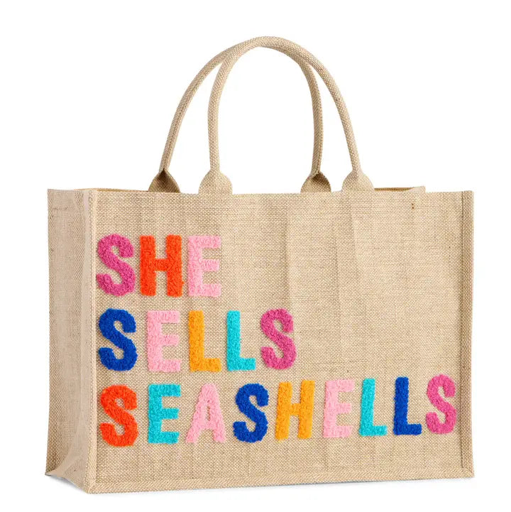 Shiraleah "She Sells Seashells" Beach Bag,Natural