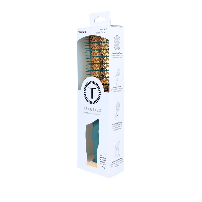 Teleties Vented Hair Brush - Teal with It