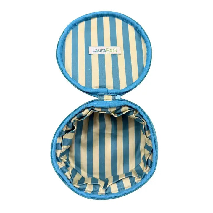 Laura Park Designs Rosemary Indigo Round Jewelry Case