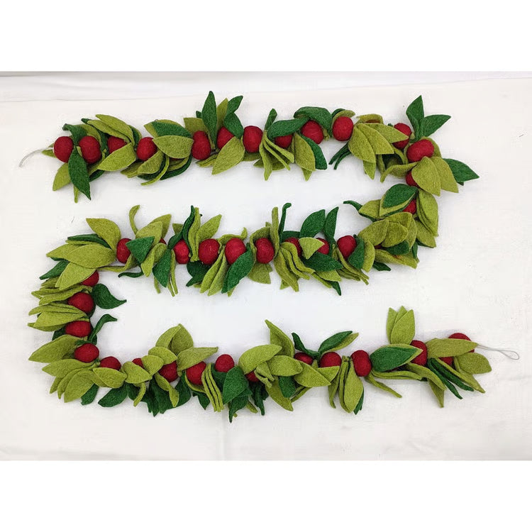 ONE HUNDRED 80 DEGREES Berry Garland, Felt, 72"
