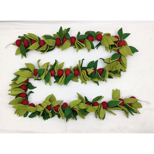 ONE HUNDRED 80 DEGREES Berry Garland, Felt, 72"
