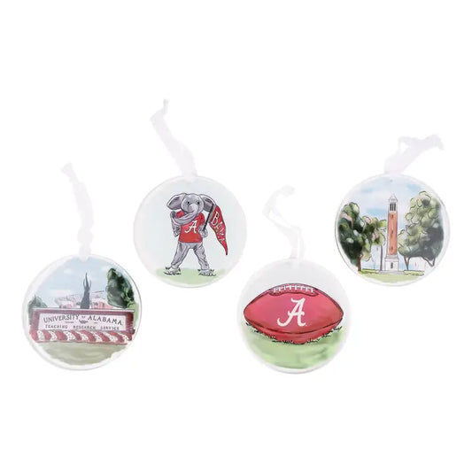Glory Haus Alabama Ornament Set/4