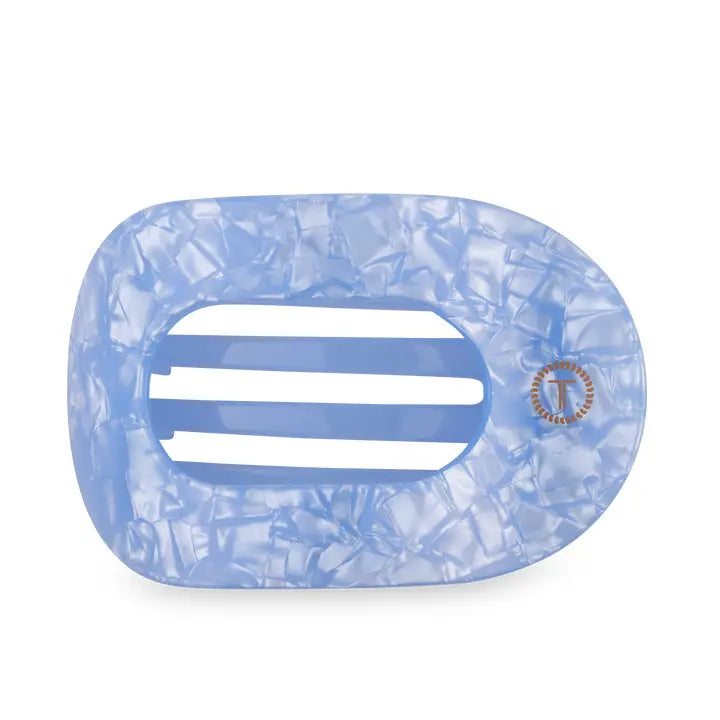 Teleties Flat Round Hair Clip | Large | Blue Lagoon