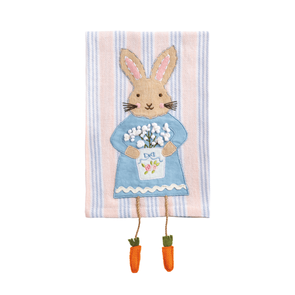 MUD PIE STRIPE BUNNY DANGLE LEG TOWEL