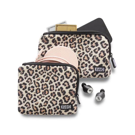 Kusshi Leopard On-the-Go Pouch Set
