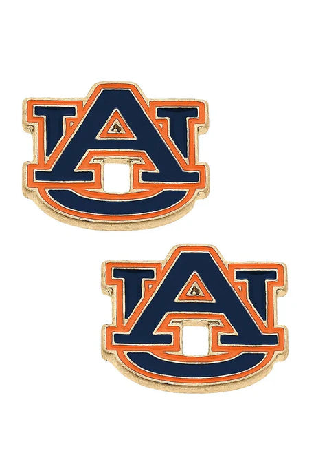 Canvas Style Auburn Tigers Enamel Stud Earrings