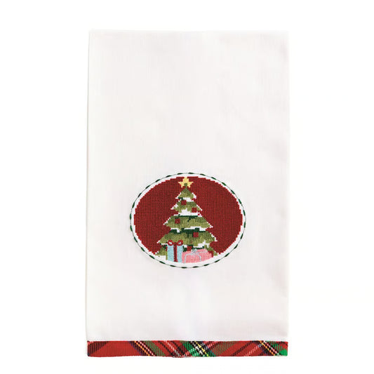 MUD PIE Tree Needlepoint Christmas Towel