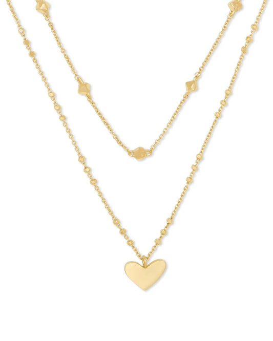 Kendra Scott Ari Heart Multi Strand Necklace in Gold