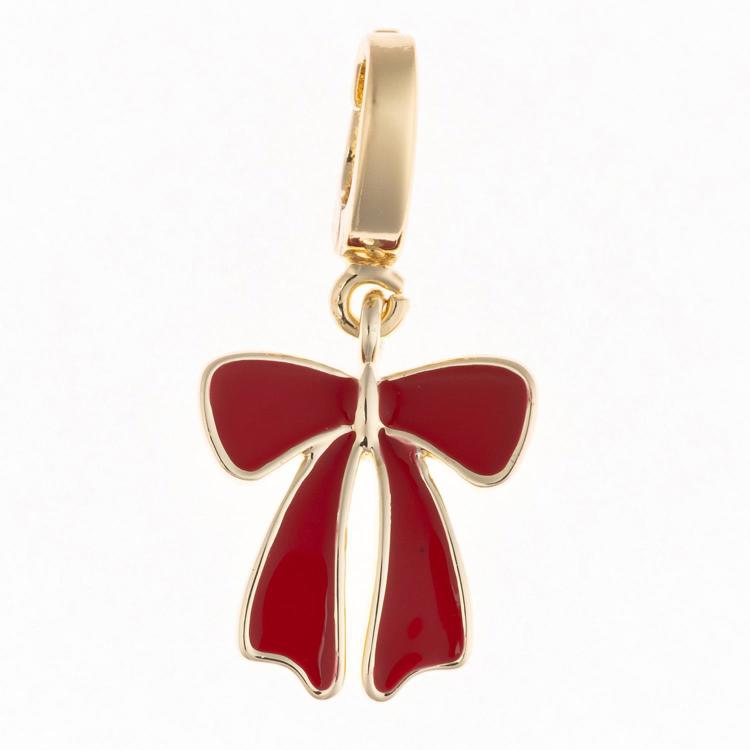 MICHELLE MCDOWELL Sophie Luxe Enamel Bow Charm Red & Black