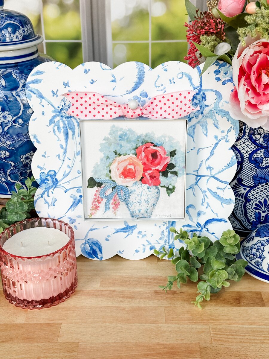 The Round Top Collection Mini Art Ginger Jar of Flowers