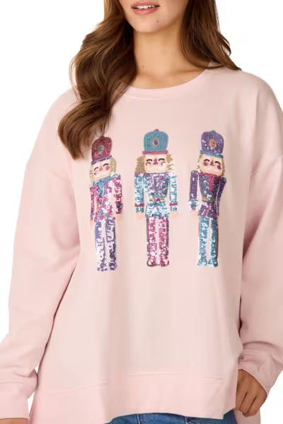 MUD PIE NUTCRACKER SPARKLE ONE SIZE SWEATSHIRT