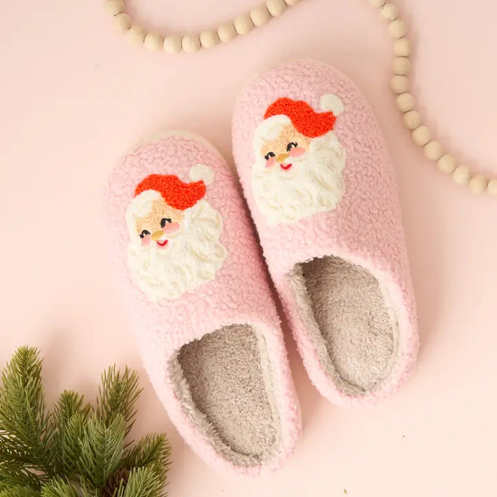 The Darling Effect Fuzzy Holiday Slippers - Santa