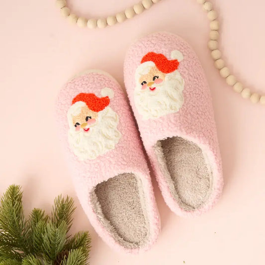 The Darling Effect Fuzzy Holiday Slippers - Santa