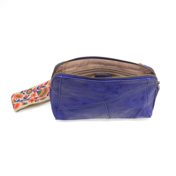 Gigi Crossbody with Woven Wristlet Strap-Cobalt