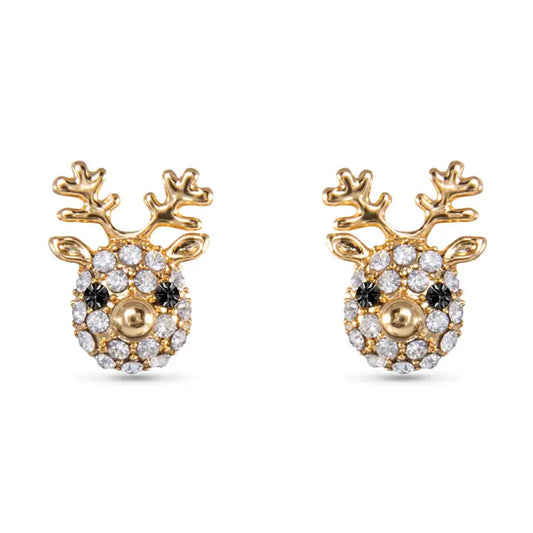 Amanda Blu Gold Reindeer Stud Earrings