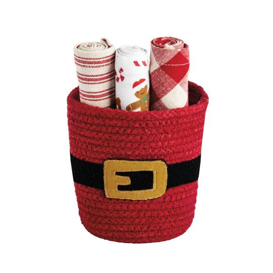 MUD PIE SANTA BASKET TOWEL SET