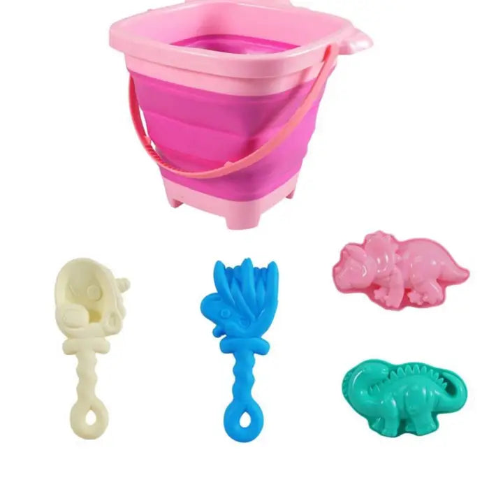 Kids Unicorn Beach Toy Set – Sand Tools & Folding Buckets