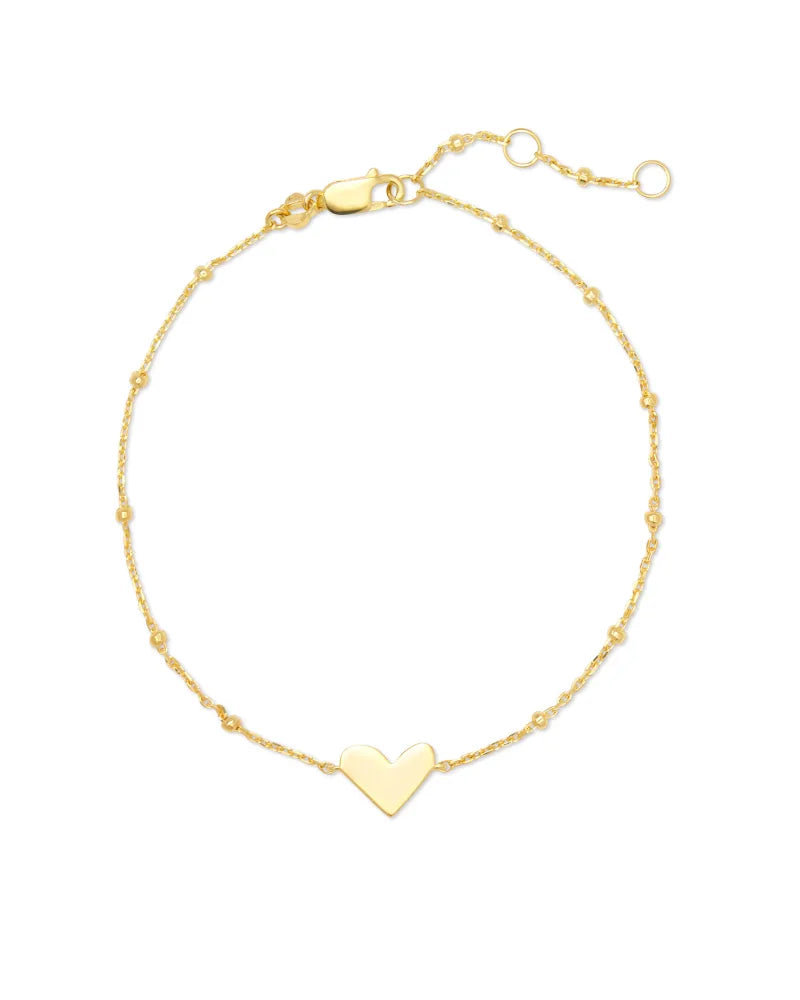 Kendra Scott Ari Heart Delicate Chain Bracelet in 18k Yellow Gold