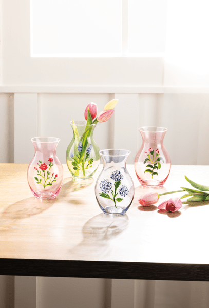 MUD PIE PINK GLASS FLOWER BUD VASE