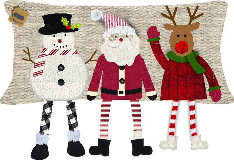 MUD PIE CHRISTMAS DANGLE LEG PILLOW